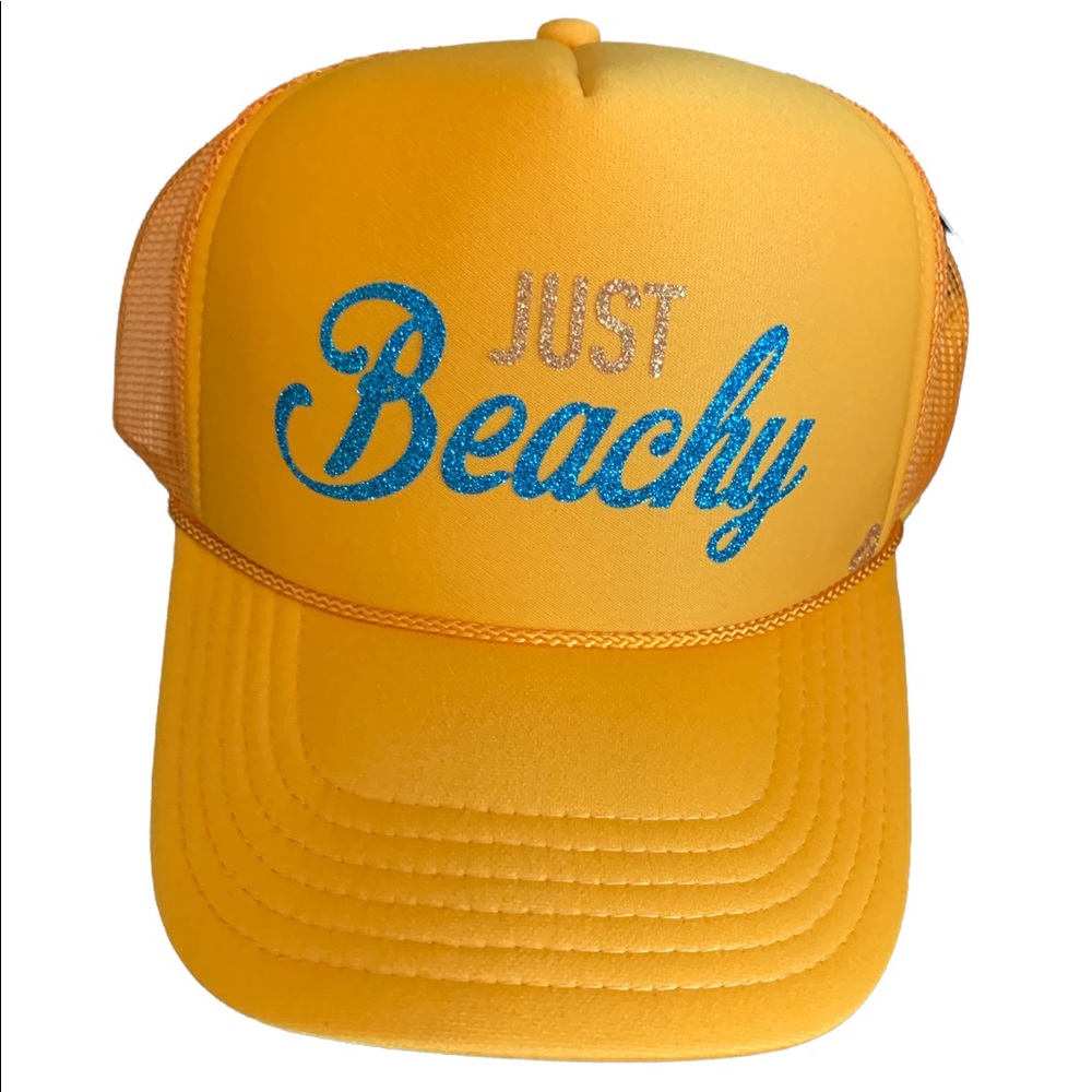 New Just Beachy Mother Trucker Adjustable Snapback Cap Gold